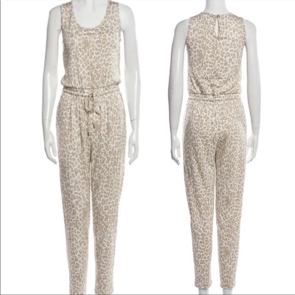 RACHEL ZOE Leopard Printed Scoop Neck Jumpsuit S - Picture 4 of 15